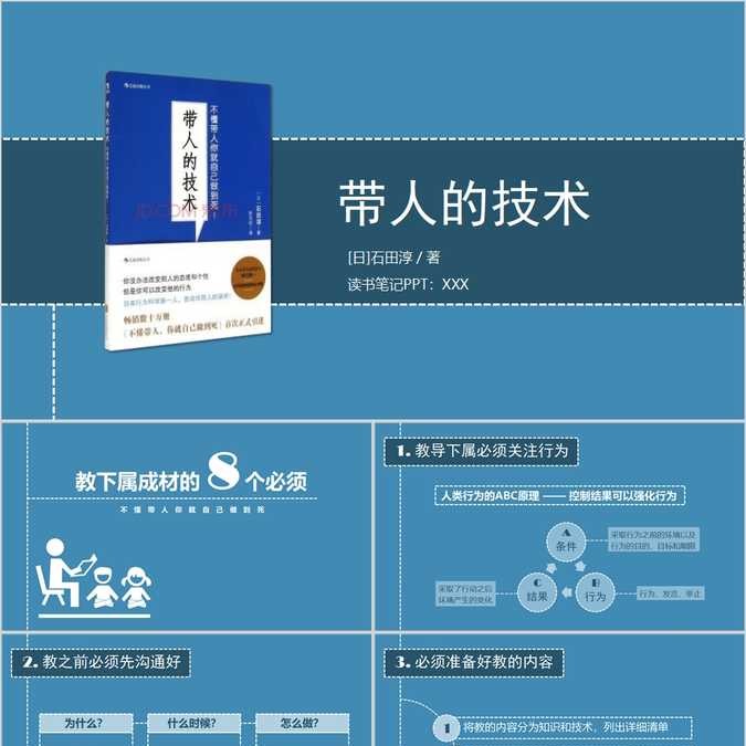 【免费】《带人的技术》读书笔记PPT模板